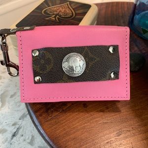Beautiful pink leather card wallet